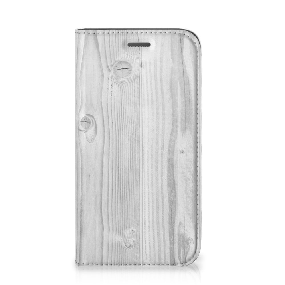 Samsung Galaxy Xcover 4s Book Wallet Case White Wood