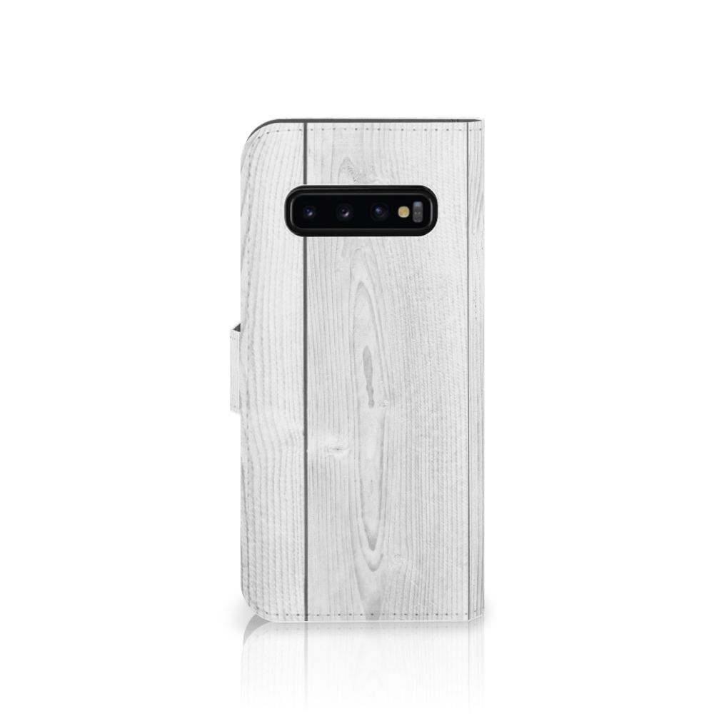 Samsung Galaxy S10 Plus Book Style Case White Wood