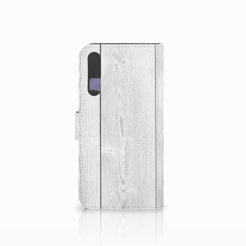 Huawei P20 Pro Book Style Case White Wood