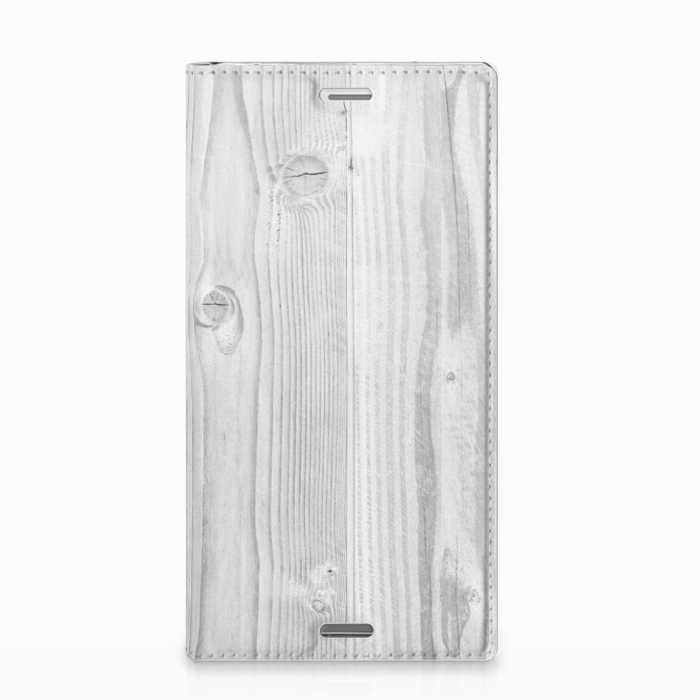 Sony Xperia XZ Premium Book Wallet Case White Wood