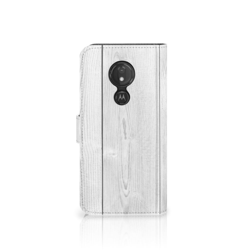 Motorola Moto G7 Power Book Style Case White Wood