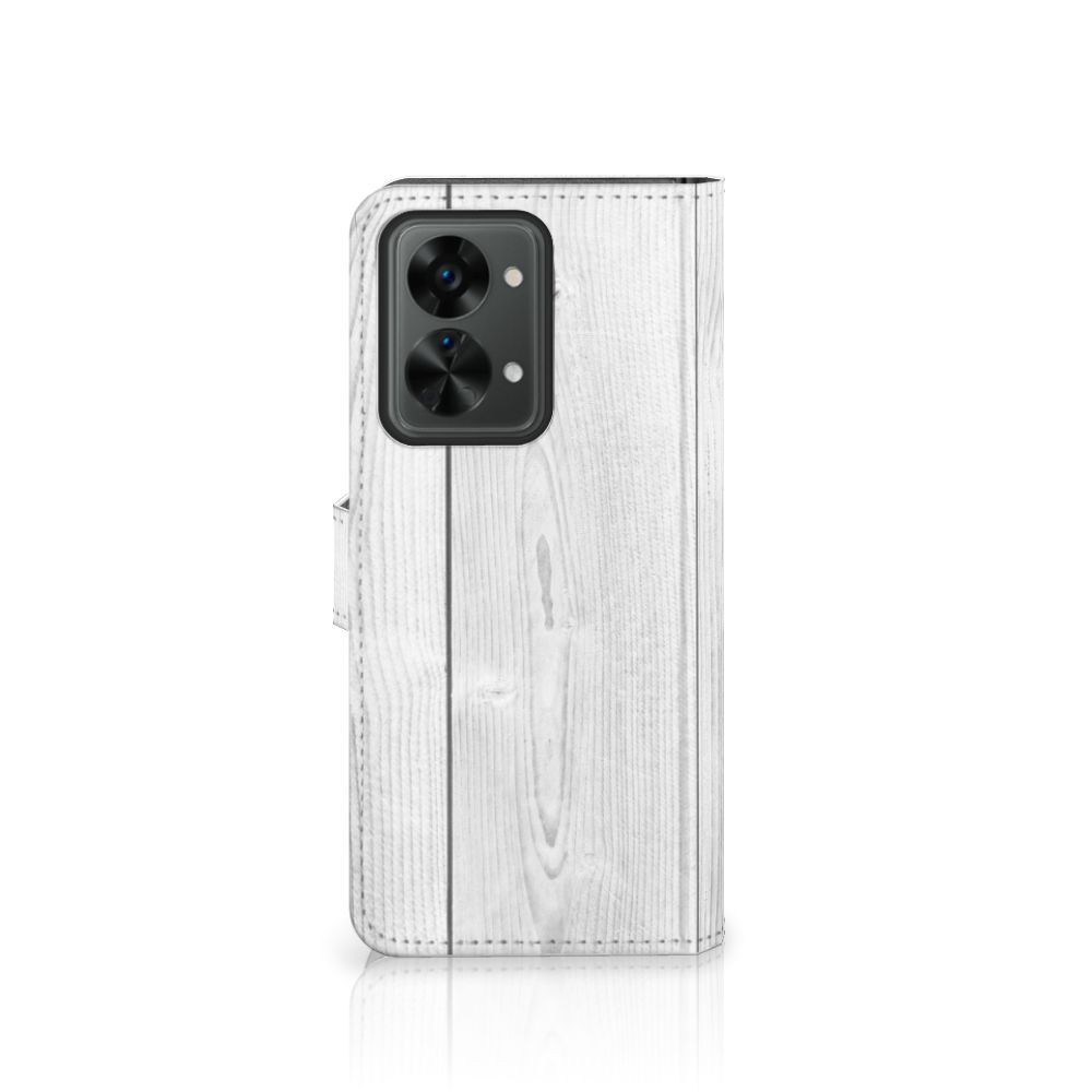 OnePlus Nord 2T Book Style Case White Wood