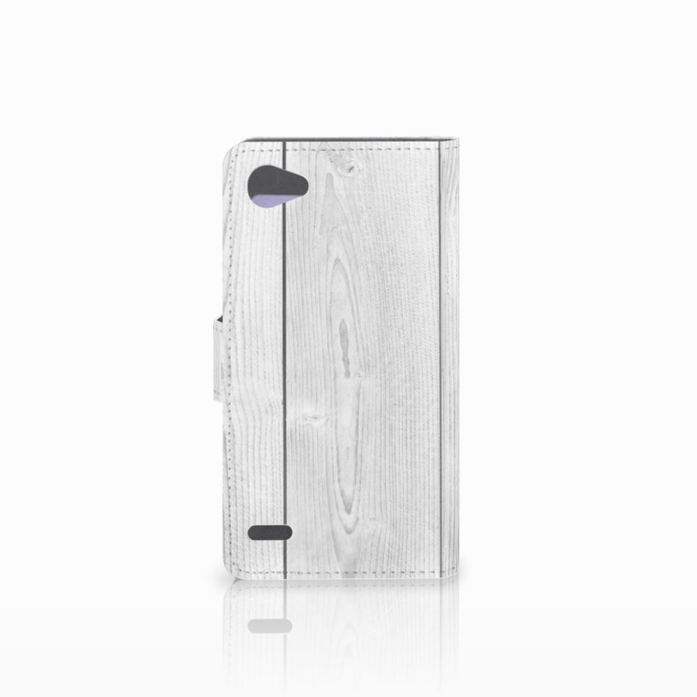 LG Q6 | LG Q6 Plus Book Style Case White Wood