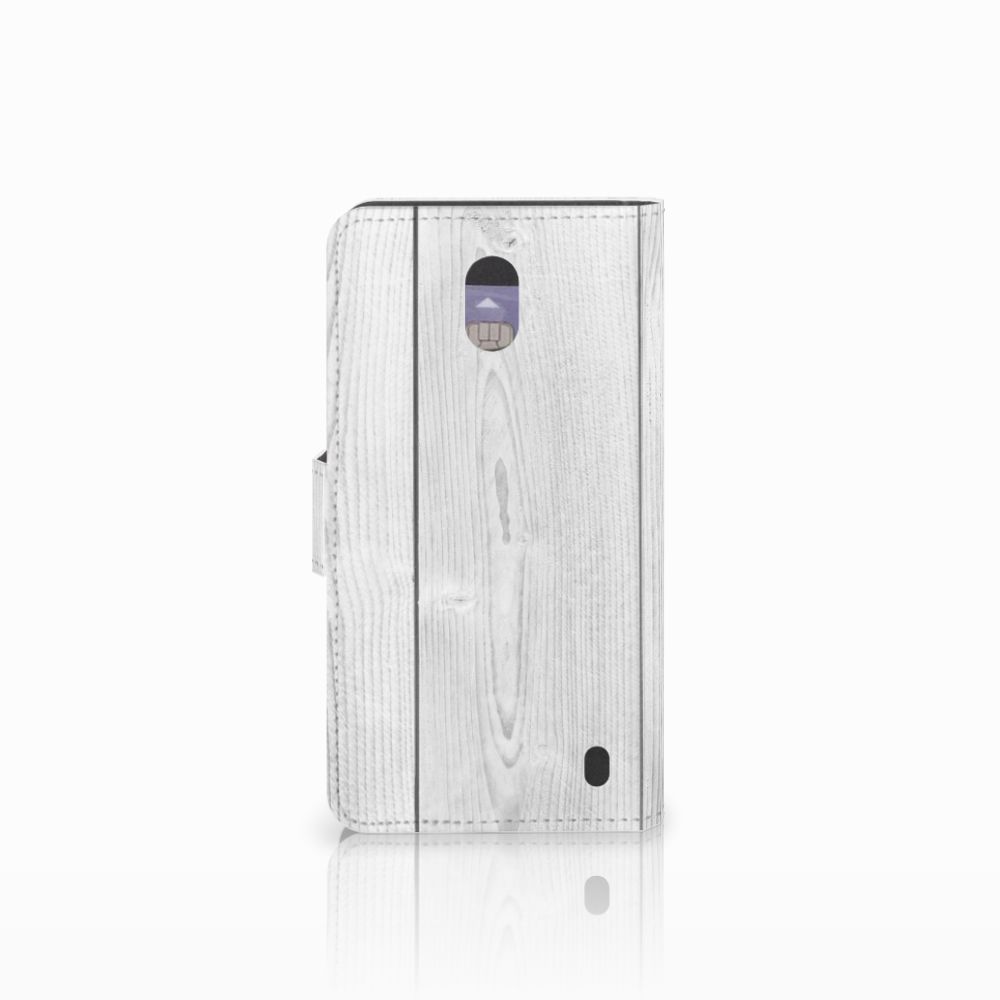 Nokia 2 Book Style Case White Wood