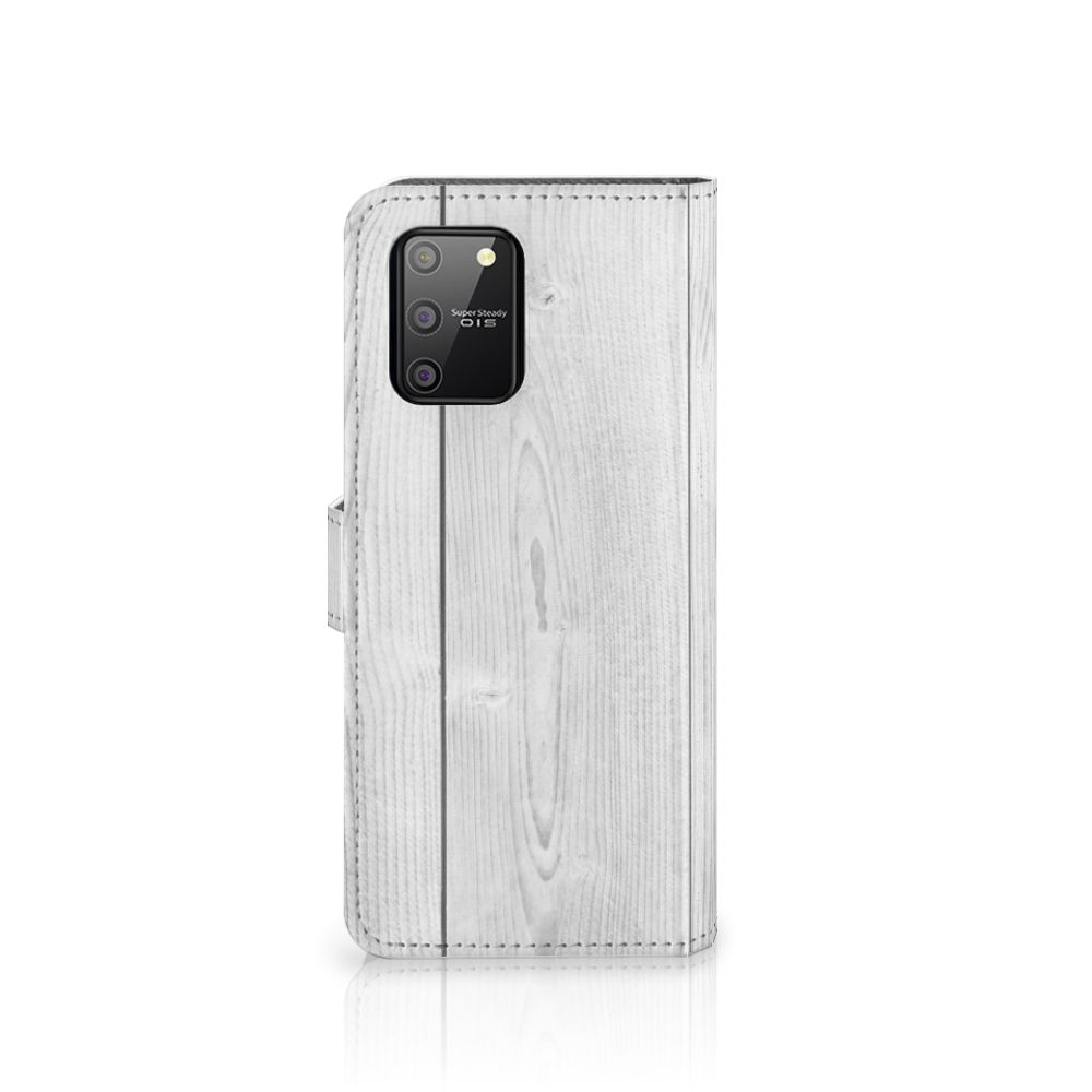 Samsung S10 Lite Book Style Case White Wood