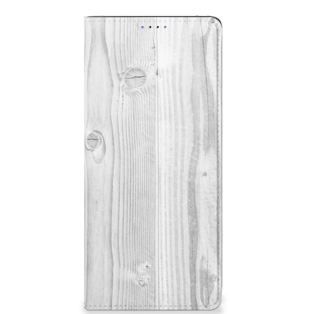 Samsung Galaxy A22 5G Book Wallet Case White Wood