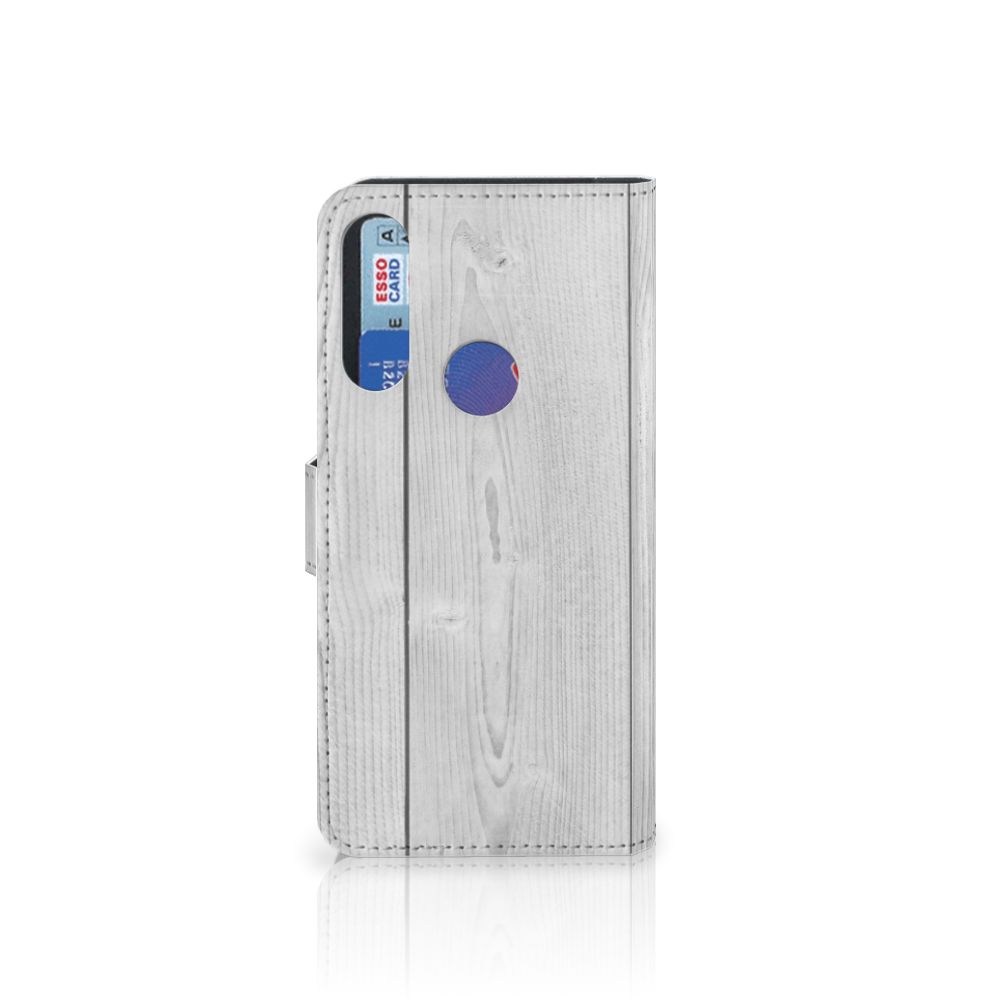 Alcatel 1S 2020 Book Style Case White Wood