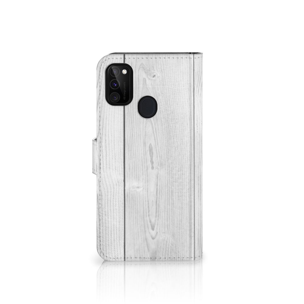 Samsung Galaxy M21 | M30s Book Style Case White Wood