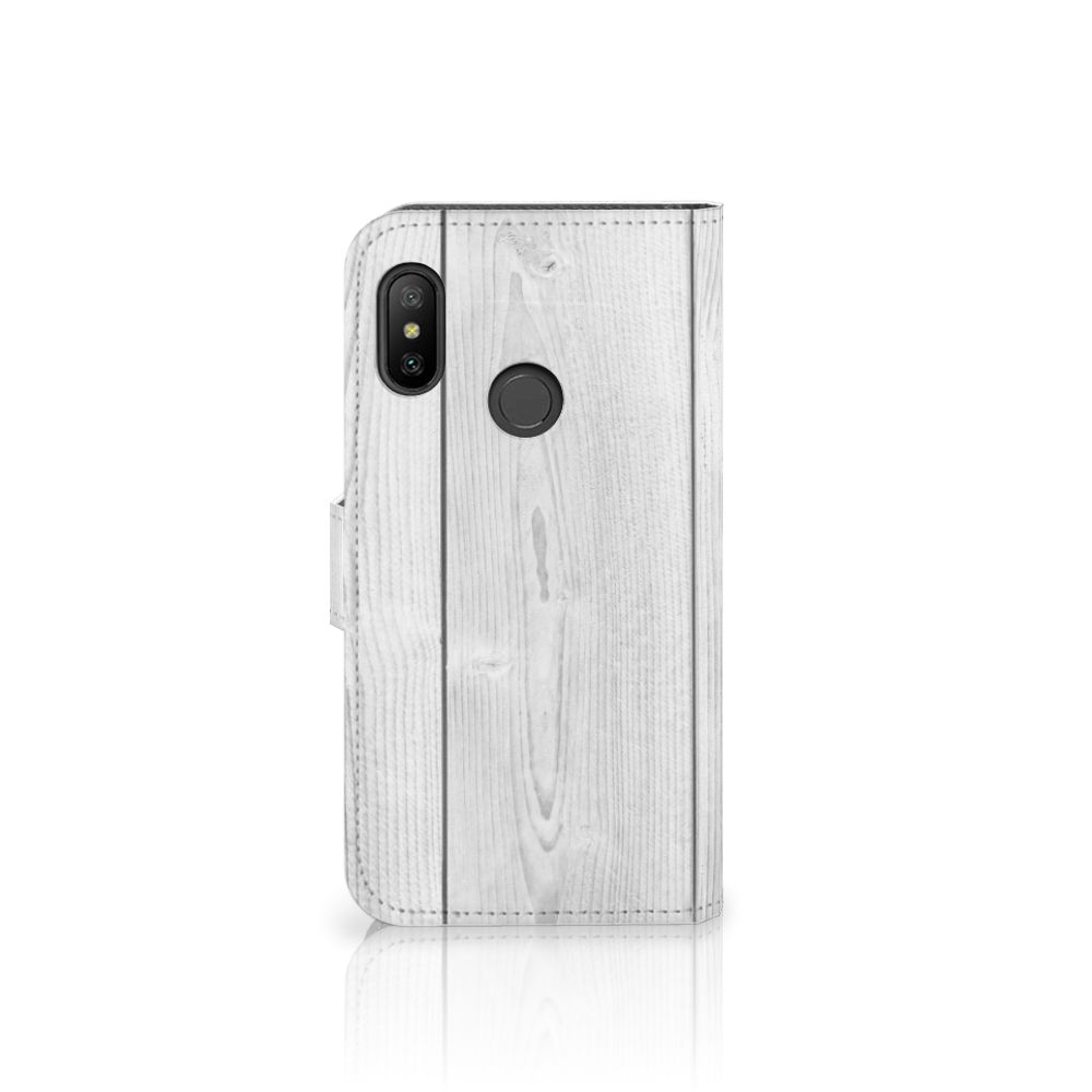 Xiaomi Mi A2 Lite Book Style Case White Wood