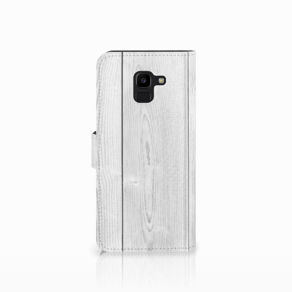Samsung Galaxy J6 2018 Book Style Case White Wood