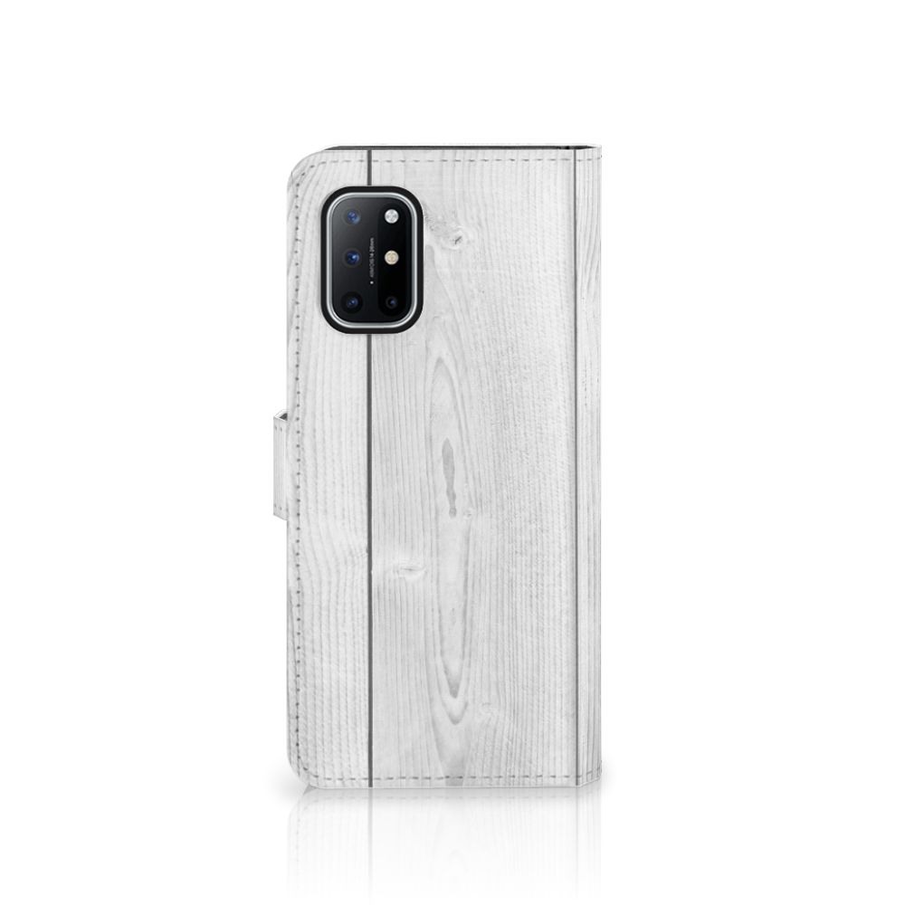 OnePlus 8T Book Style Case White Wood