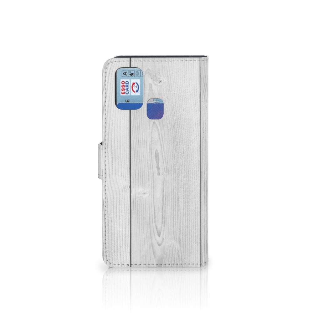 Samsung Galaxy M31 Book Style Case White Wood