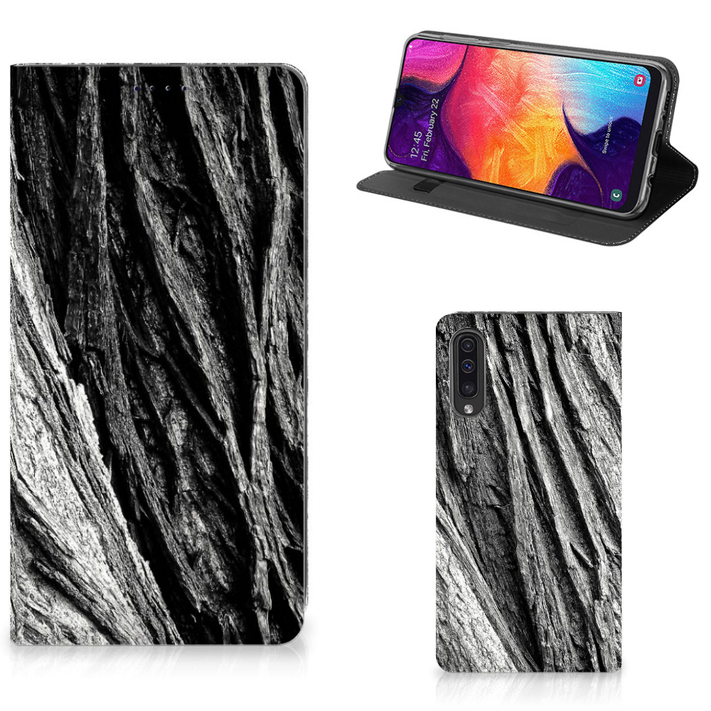 Book Wallet Case Samsung Galaxy A50 Boomschors Grijs