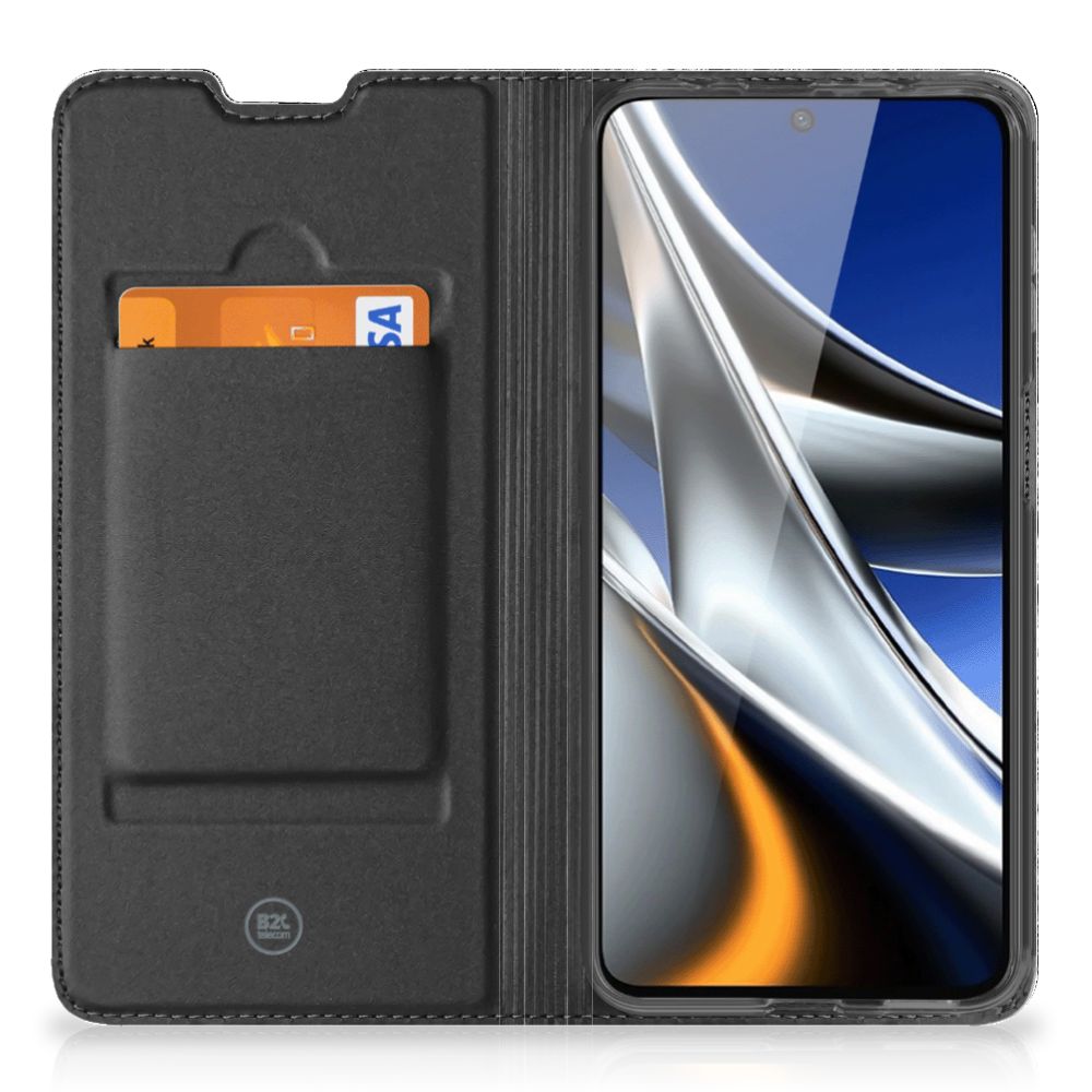 Book Wallet Case Poco X4 Pro 5G Boomschors Grijs