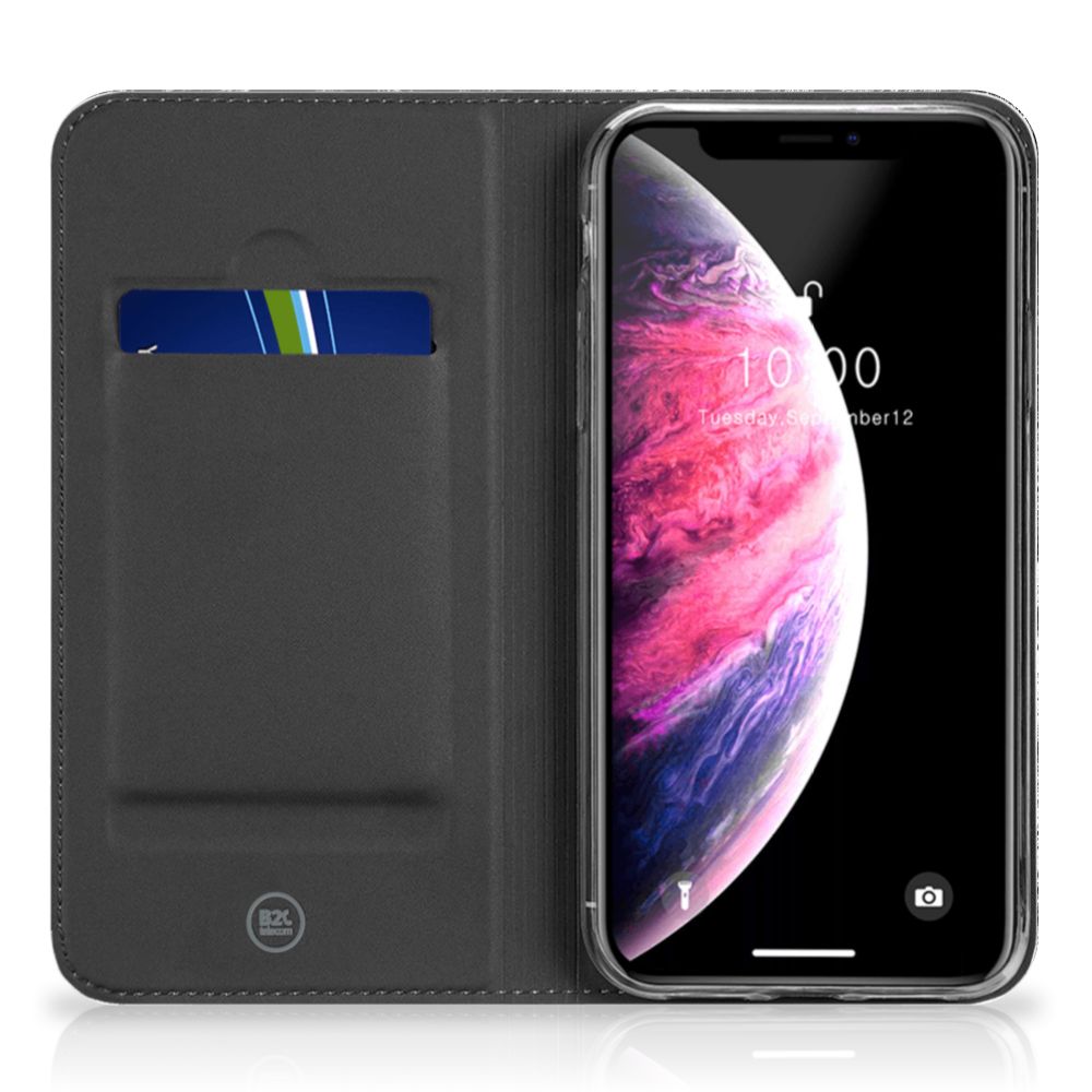 Book Wallet Case Apple iPhone 11 Pro Max Boomschors Grijs