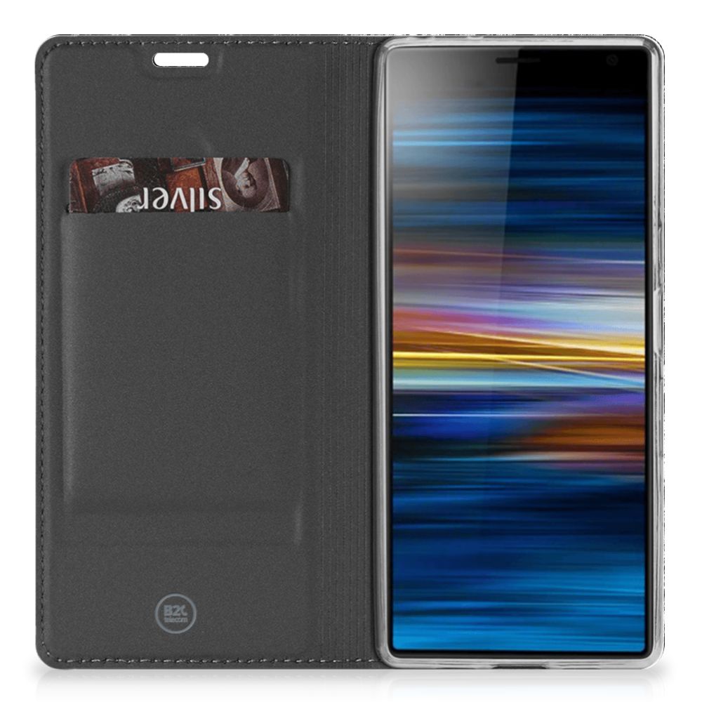Book Wallet Case Sony Xperia 10 Plus Boomschors Grijs