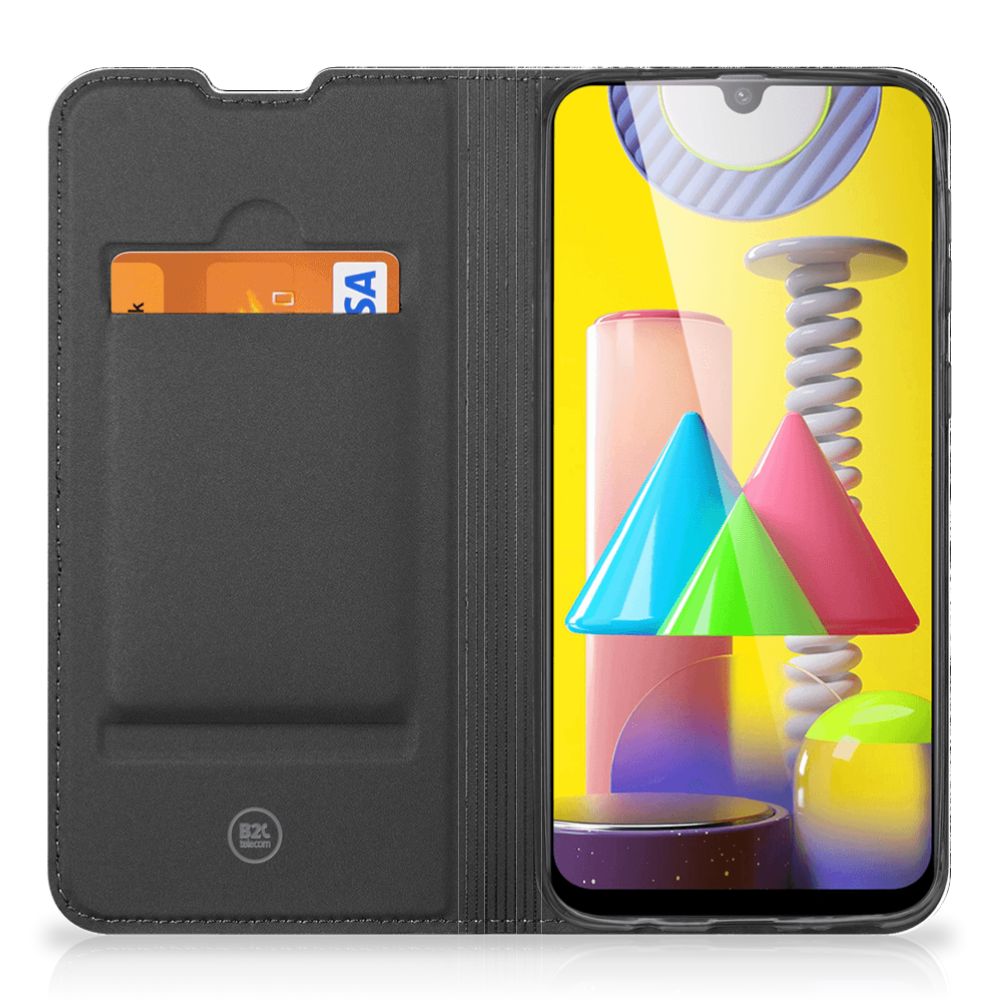 Book Wallet Case Samsung Galaxy M31 Boomschors Grijs