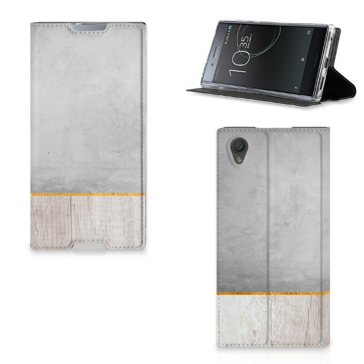 Sony Xperia L1 Book Wallet Case Wood Concrete