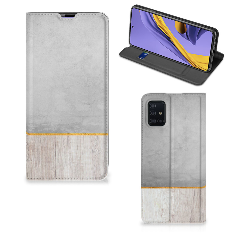 Samsung Galaxy A51 Book Wallet Case Wood Concrete