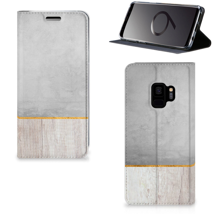 Samsung Galaxy S9 Book Wallet Case Wood Concrete