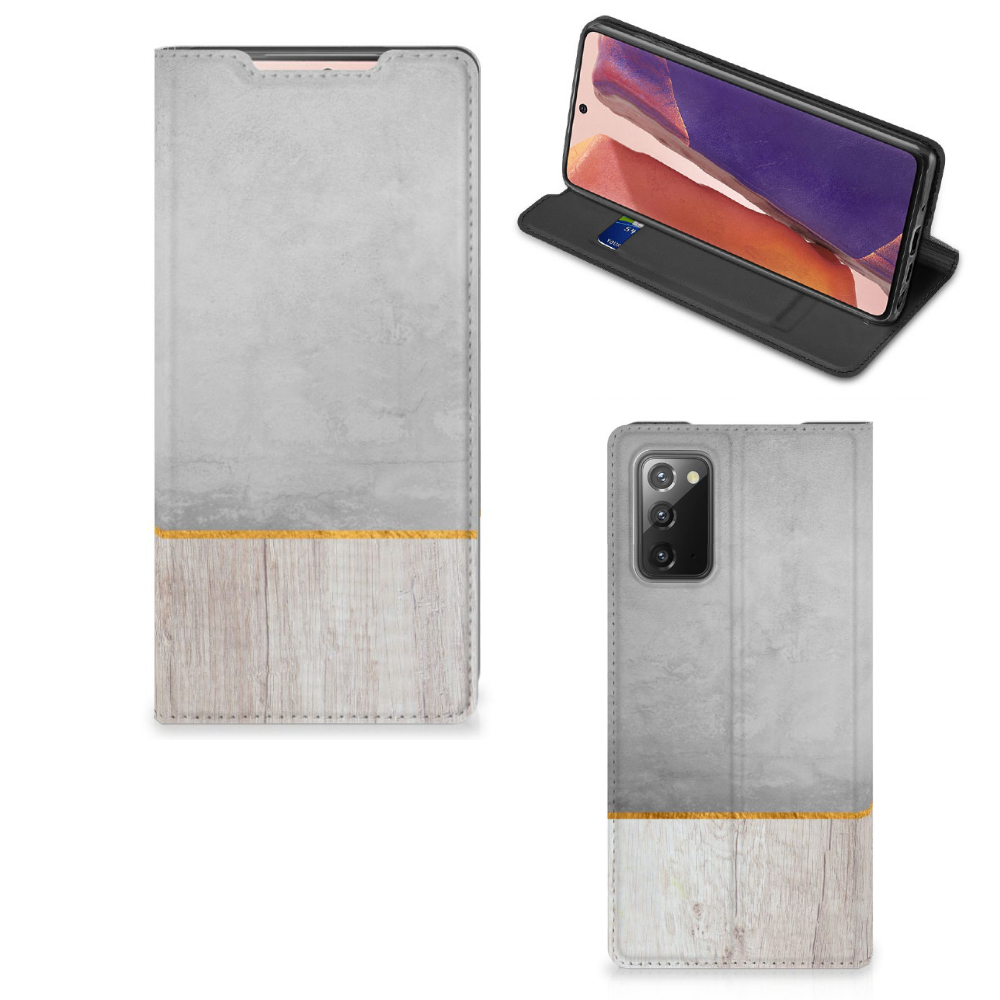 Samsung Galaxy Note20 Book Wallet Case Wood Concrete