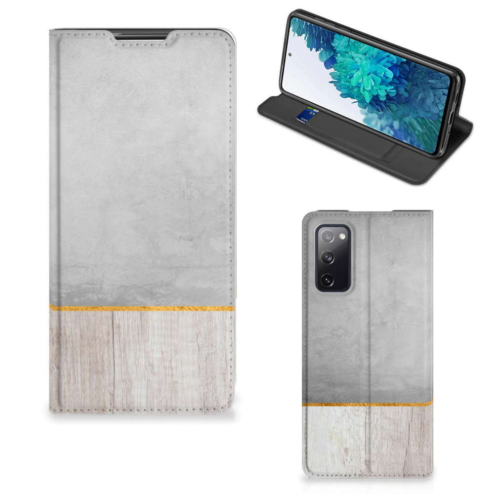 Samsung Galaxy S20 FE Book Wallet Case Wood Concrete
