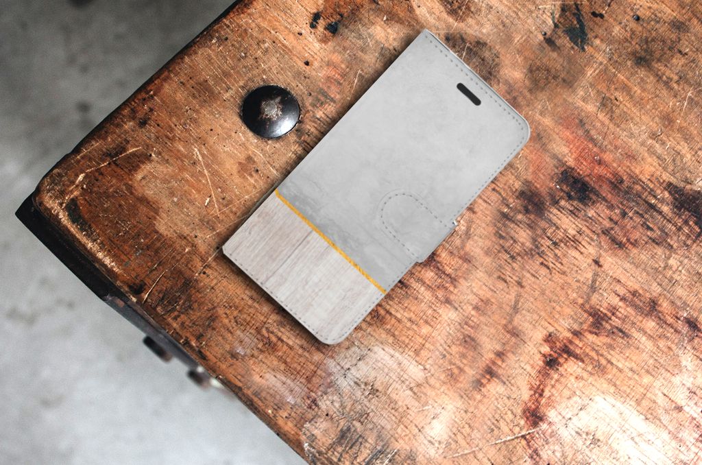 Motorola Moto Z Book Style Case Wood Concrete