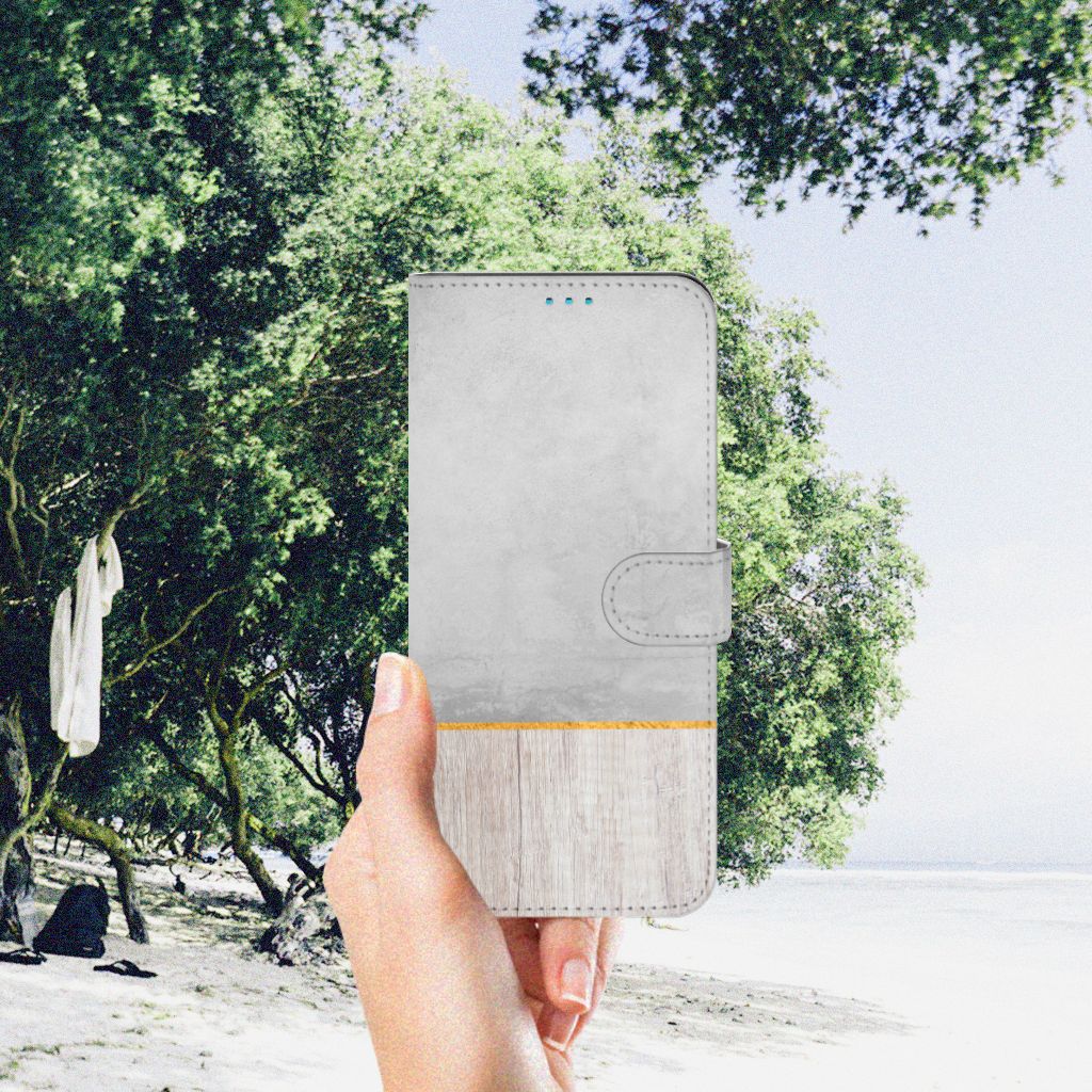 Motorola Moto G51 5G Book Style Case Wood Concrete