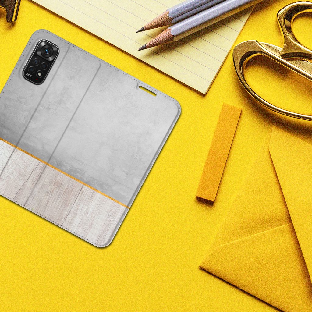 Xiaomi Redmi Note 11/11S Book Wallet Case Wood Concrete