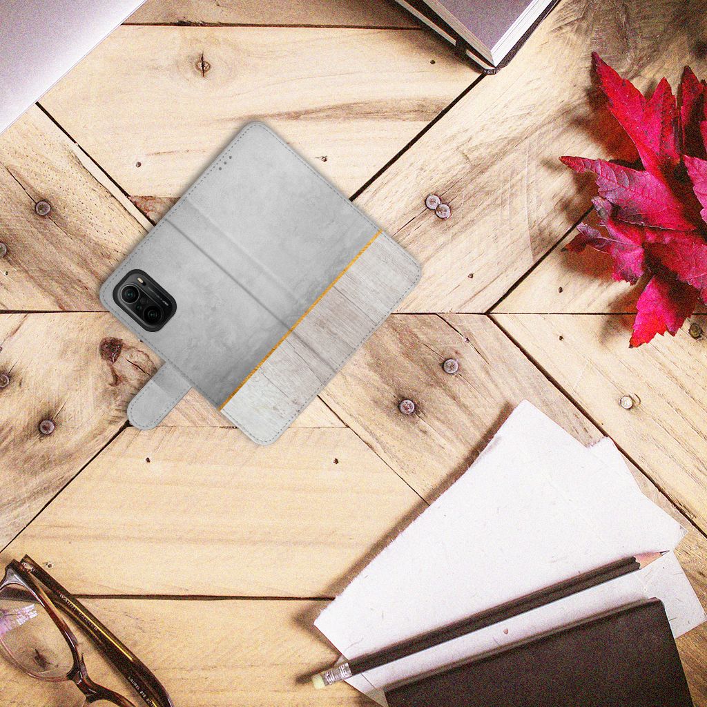 Poco F3 | Xiaomi Mi 11i Book Style Case Wood Concrete