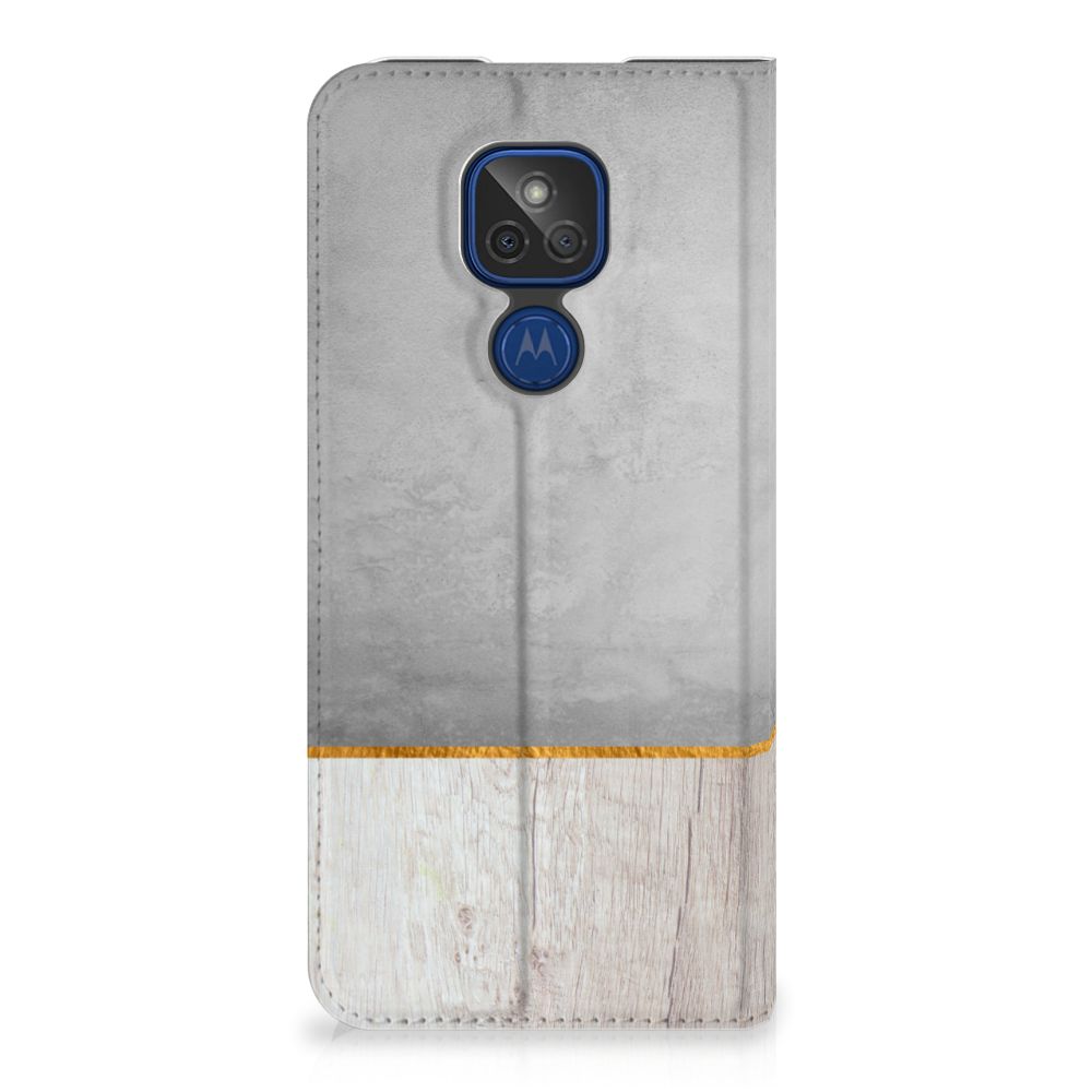 Motorola Moto G9 Play Book Wallet Case Wood Concrete