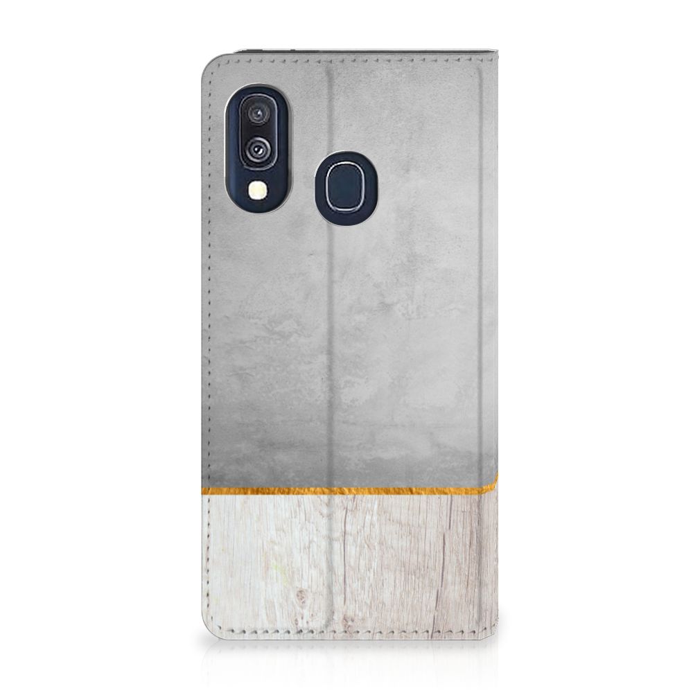 Samsung Galaxy A40 Book Wallet Case Wood Concrete