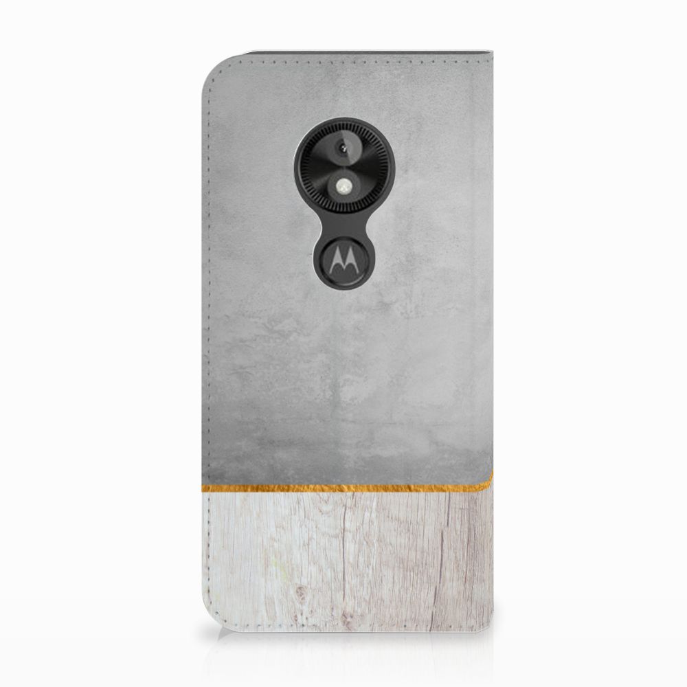Motorola Moto E5 Play Book Wallet Case Wood Concrete