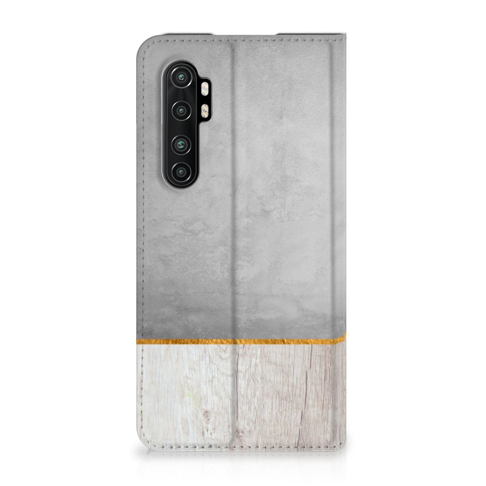 Xiaomi Mi Note 10 Lite Book Wallet Case Wood Concrete