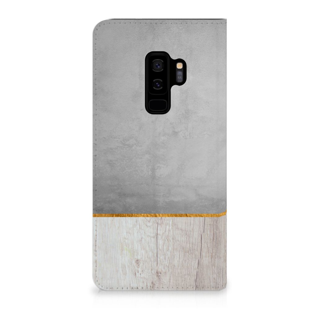 Samsung Galaxy S9 Plus Book Wallet Case Wood Concrete