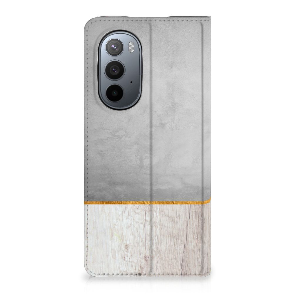 Motorola Edge 30 Pro Book Wallet Case Wood Concrete