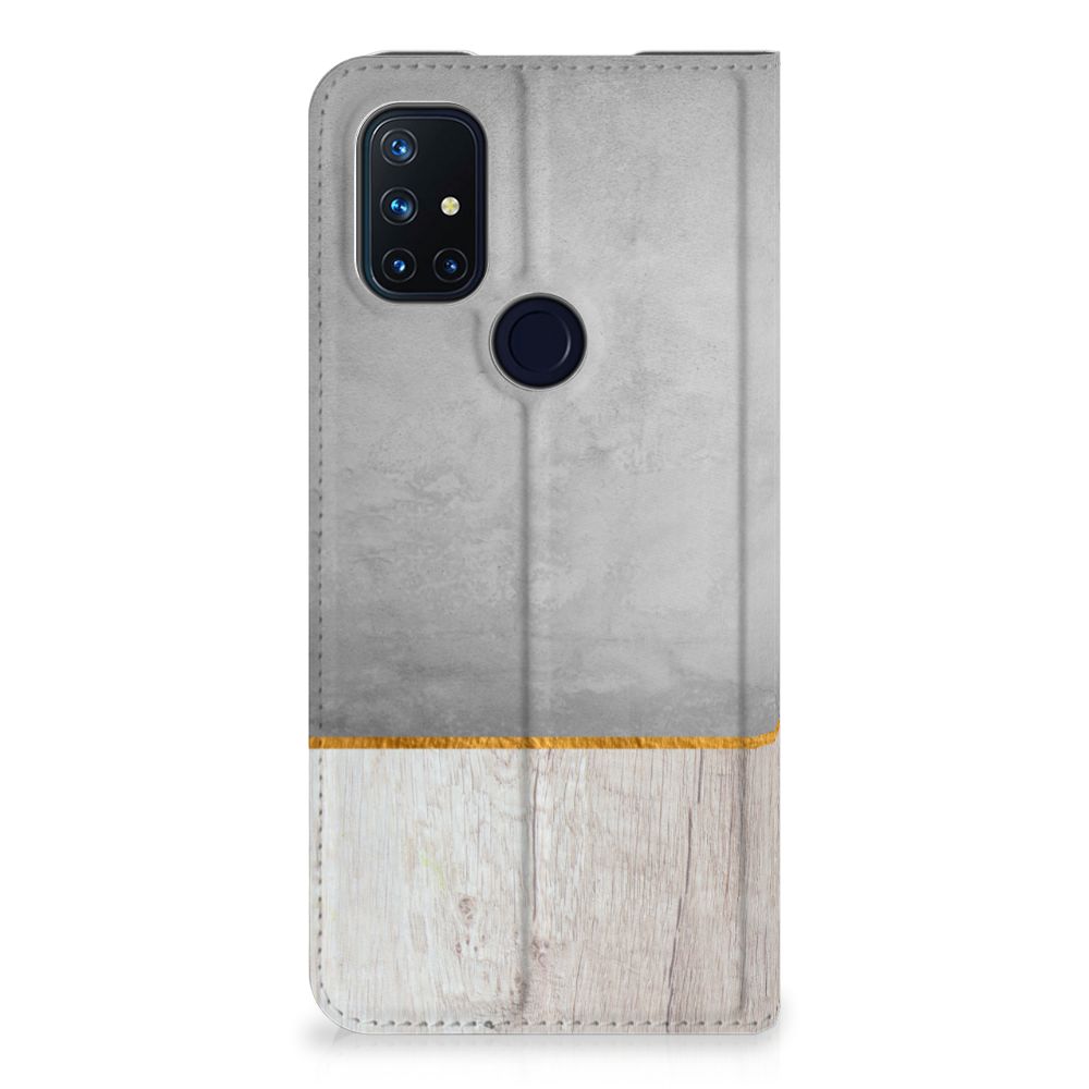 OnePlus Nord N10 5G Book Wallet Case Wood Concrete
