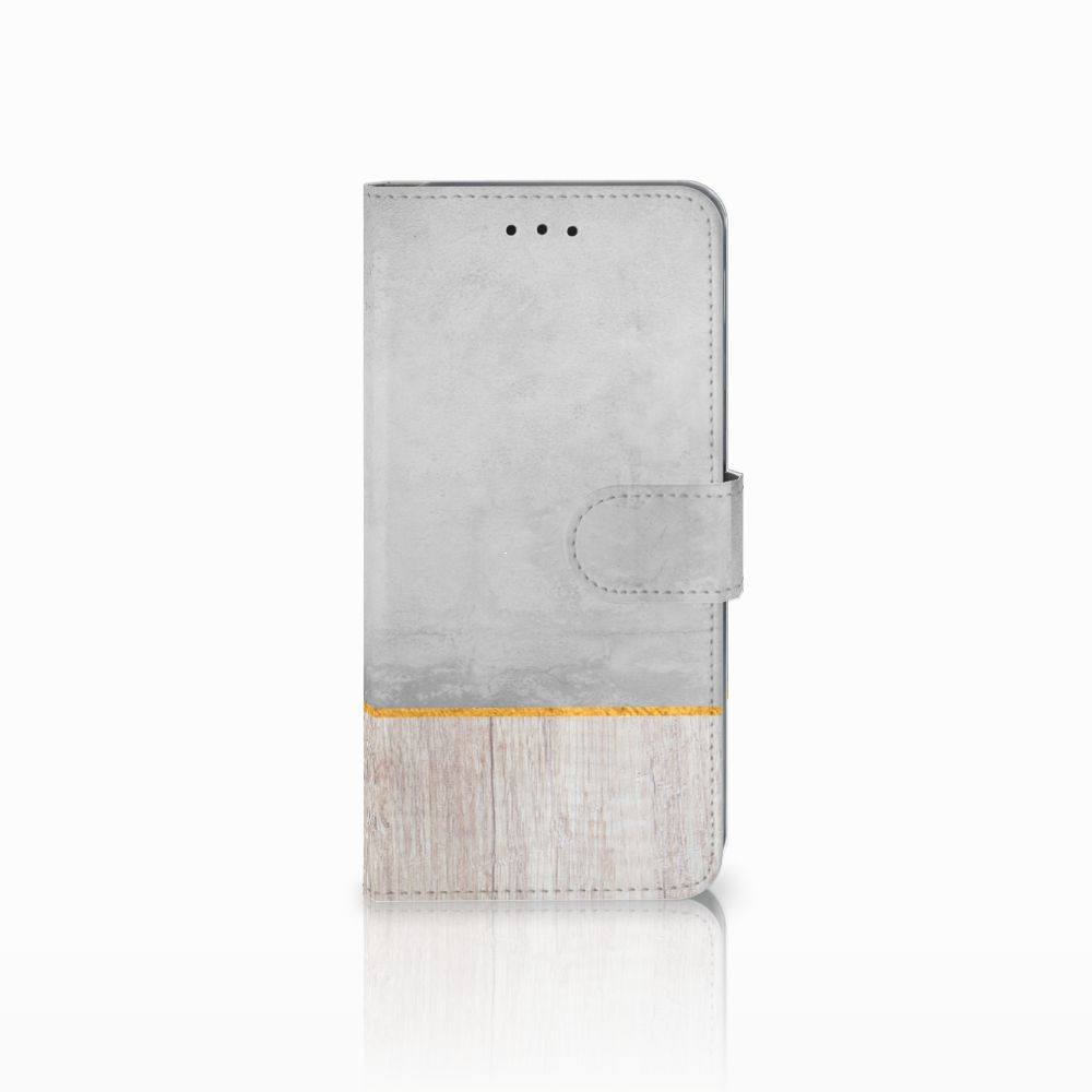 Samsung Galaxy A6 Plus 2018 Book Style Case Wood Concrete