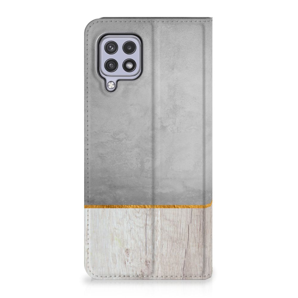 Samsung Galaxy A22 4G | M22 Book Wallet Case Wood Concrete