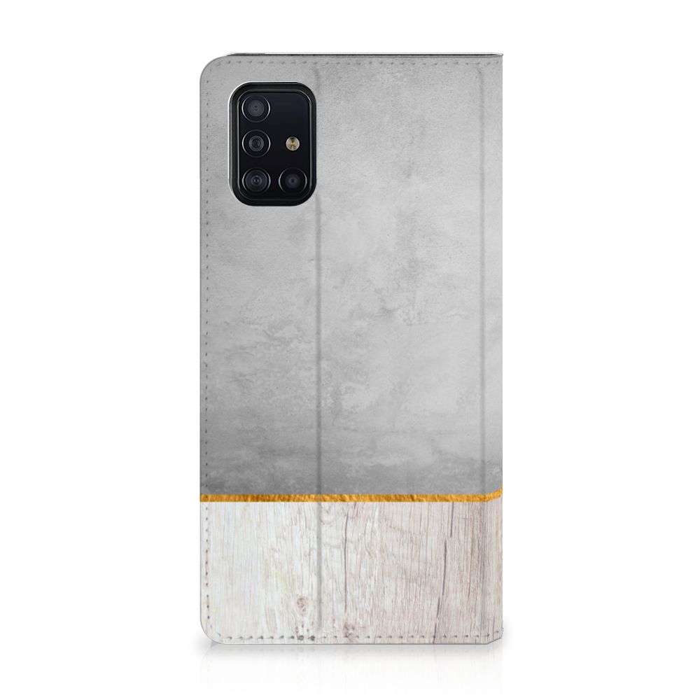 Samsung Galaxy A51 Book Wallet Case Wood Concrete