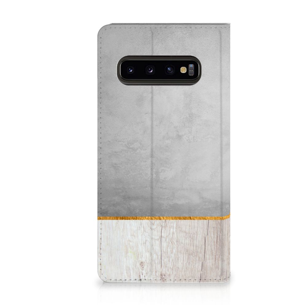 Samsung Galaxy S10 Book Wallet Case Wood Concrete
