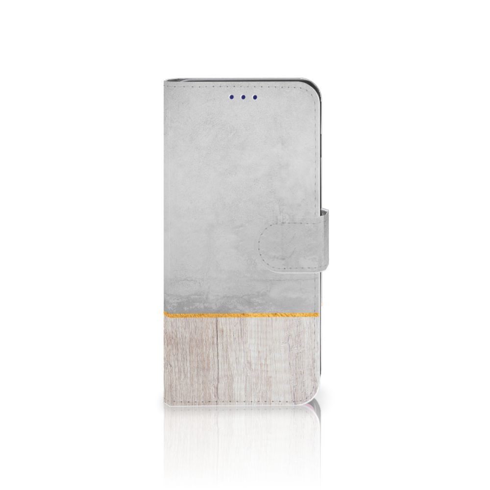 Samsung Galaxy S10 Book Style Case Wood Concrete