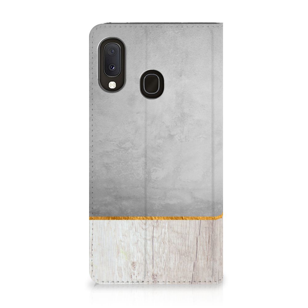 Samsung Galaxy A20e Book Wallet Case Wood Concrete