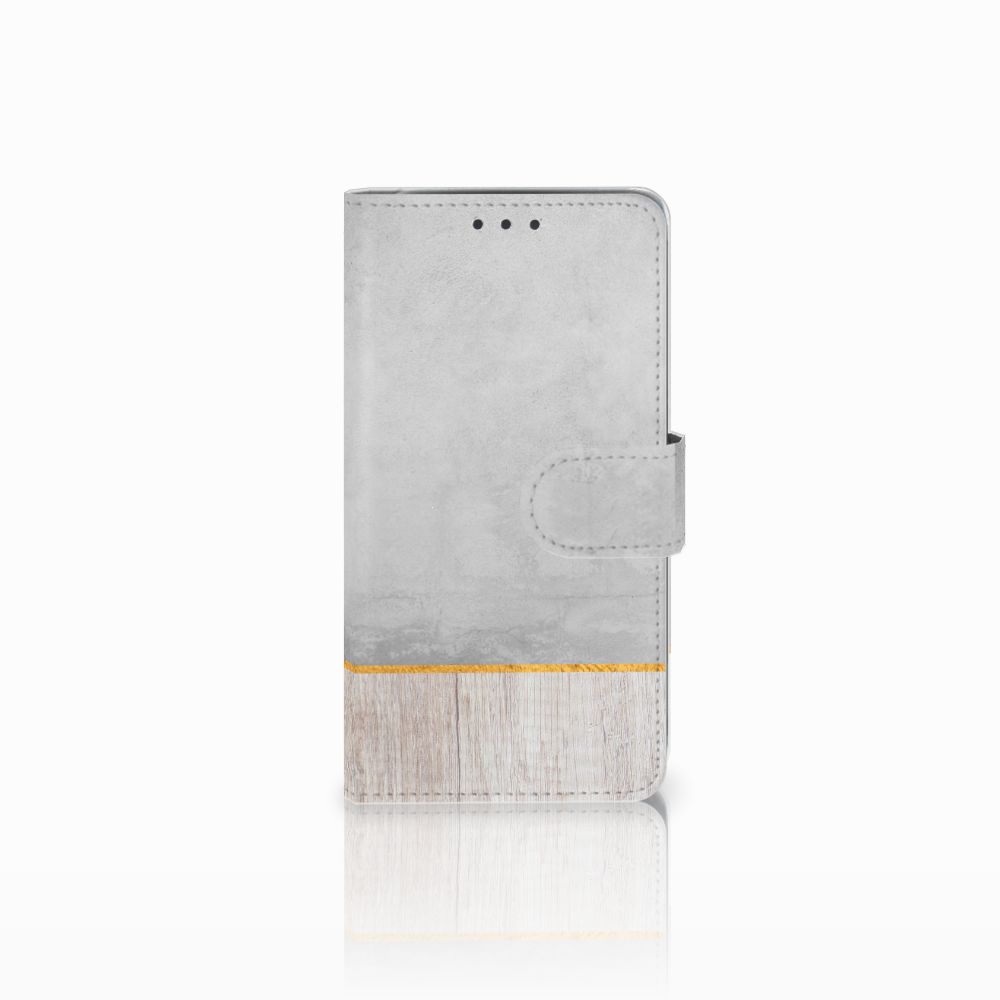 LG Q6 | LG Q6 Plus Book Style Case Wood Concrete