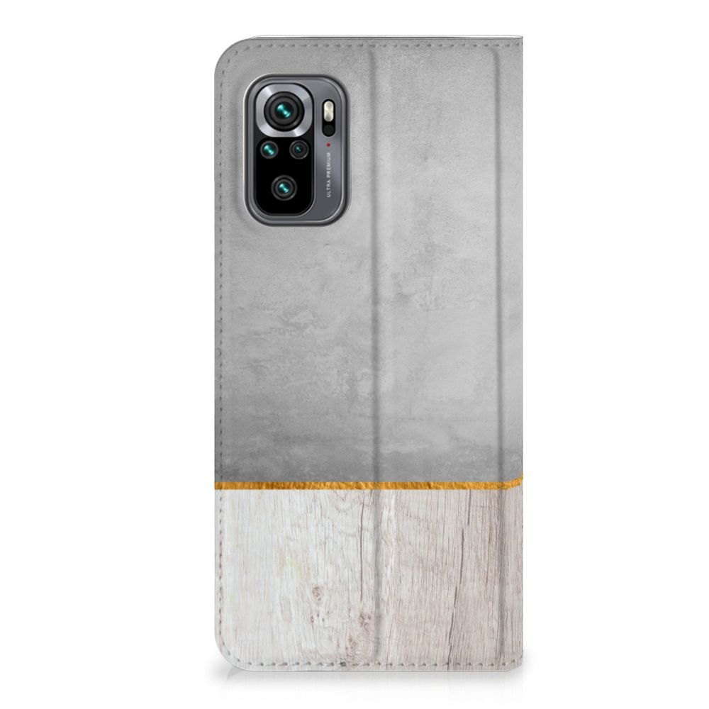 Xiaomi Redmi Note 10 4G | 10S | Poco M5s Book Wallet Case Wood Concrete