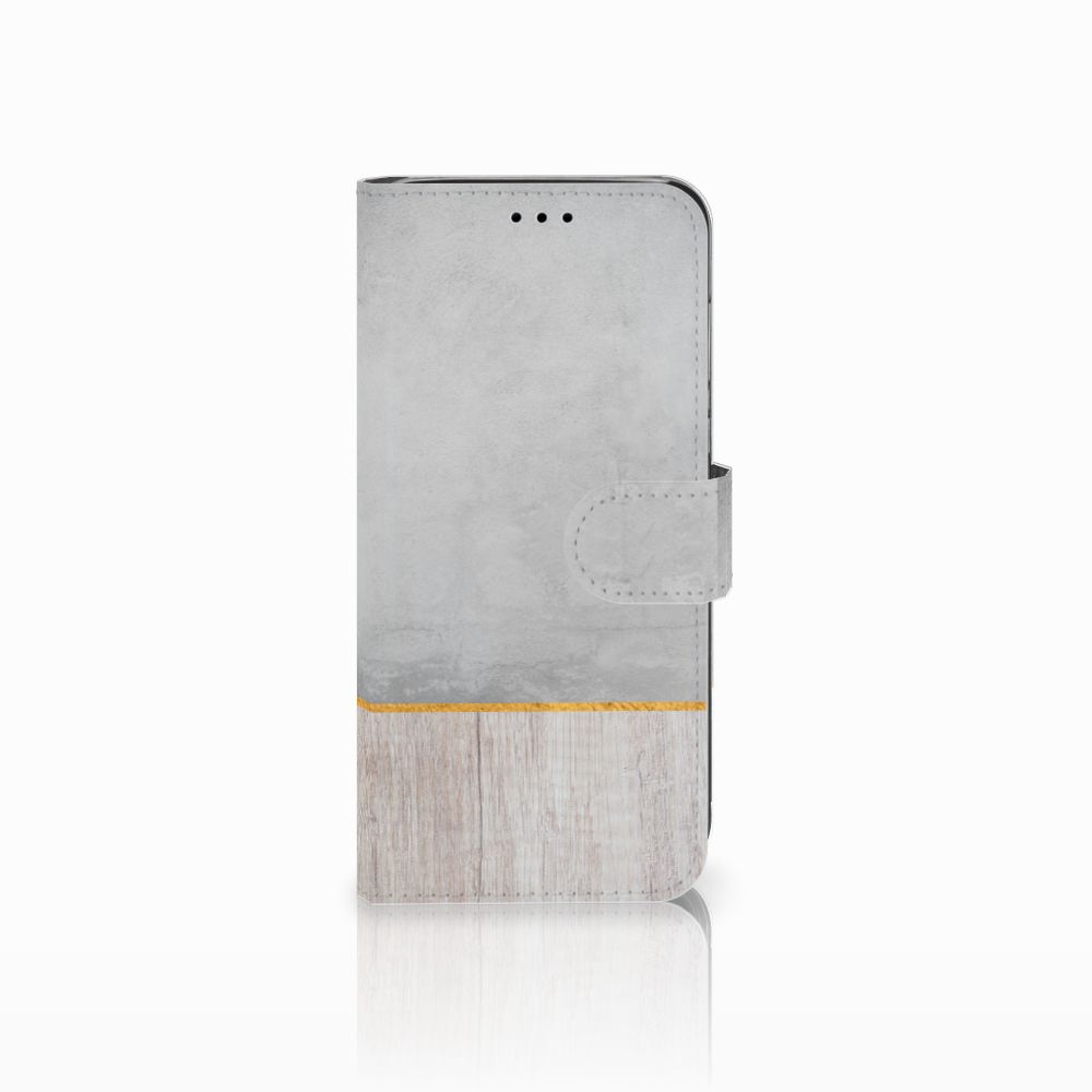 Huawei P20 Lite Book Style Case Wood Concrete