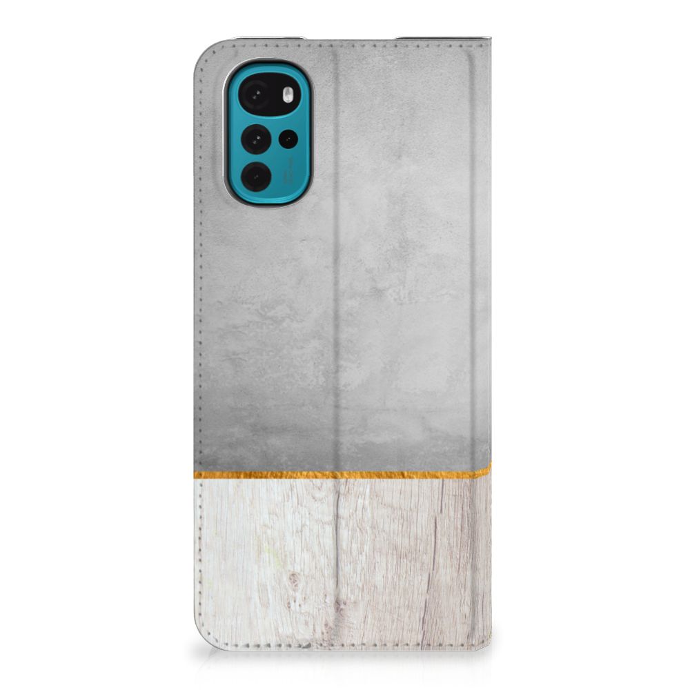 Motorola Moto G22 Book Wallet Case Wood Concrete