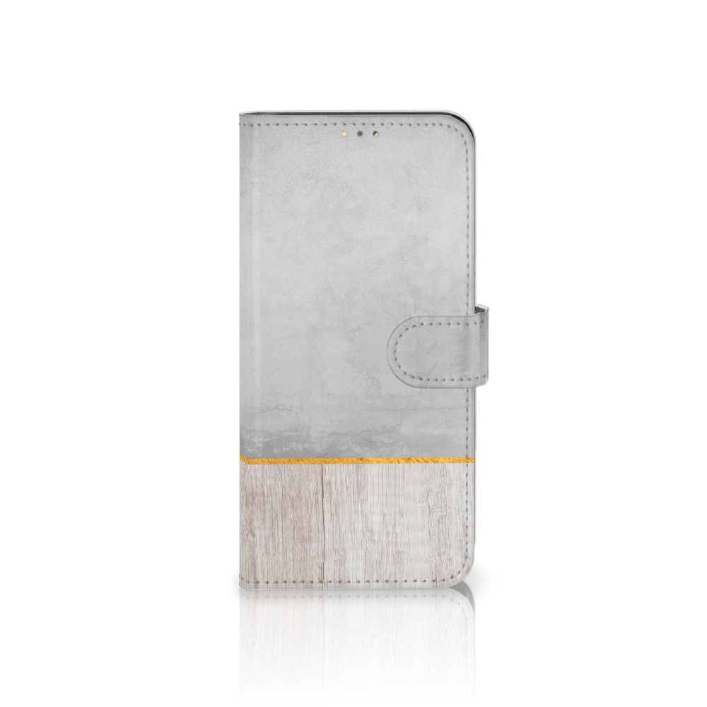 OPPO A15 Book Style Case Wood Concrete