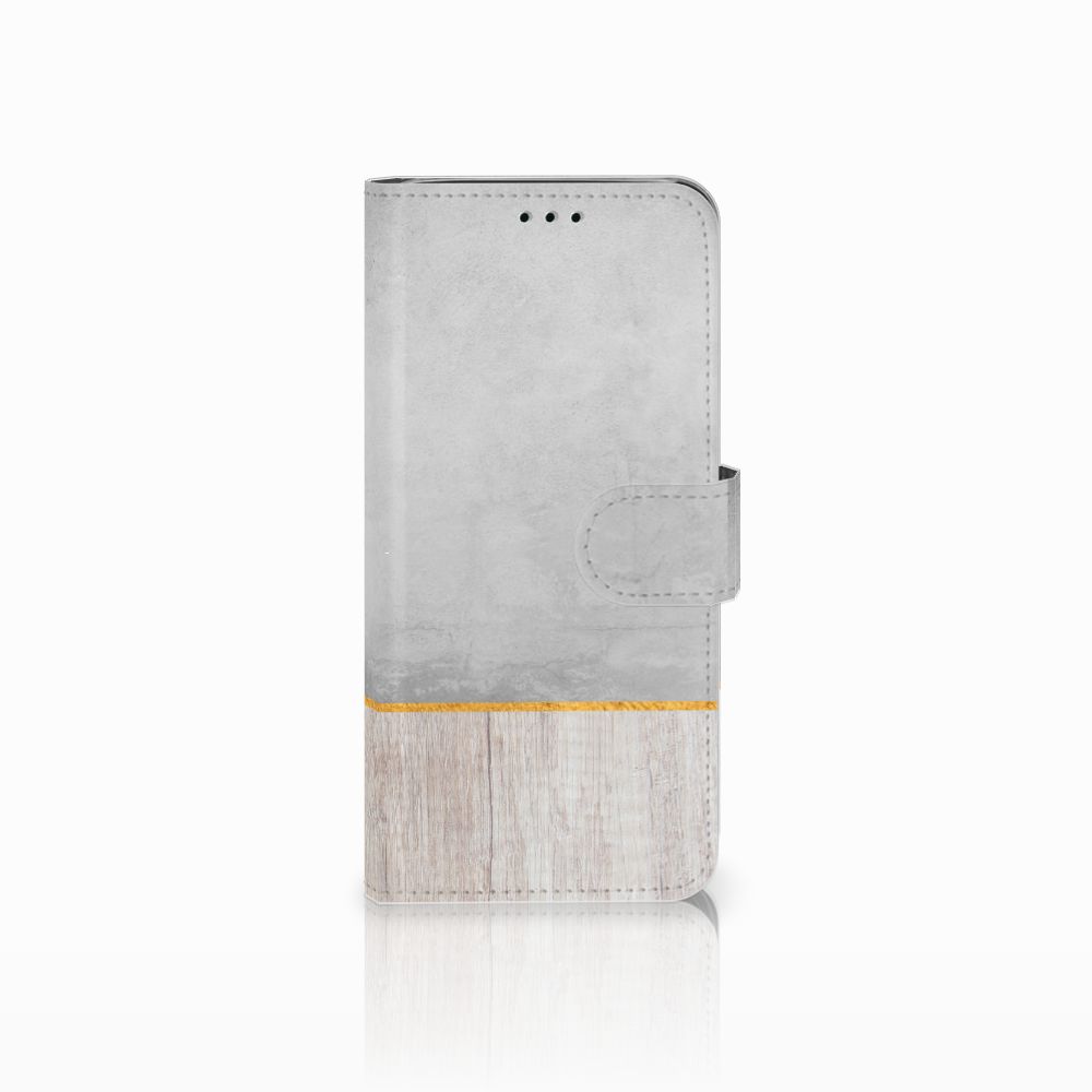 Samsung Galaxy J6 2018 Book Style Case Wood Concrete