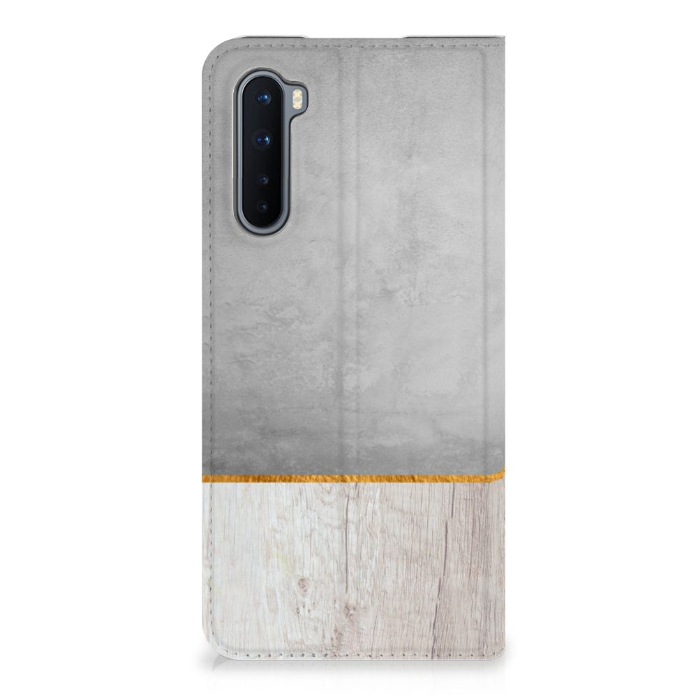 OnePlus Nord Book Wallet Case Wood Concrete